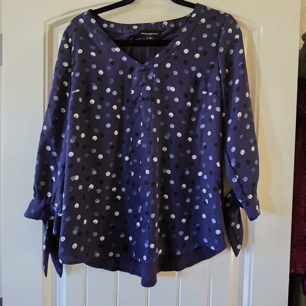 Stylish Women's Purple Polka Dot Blouse